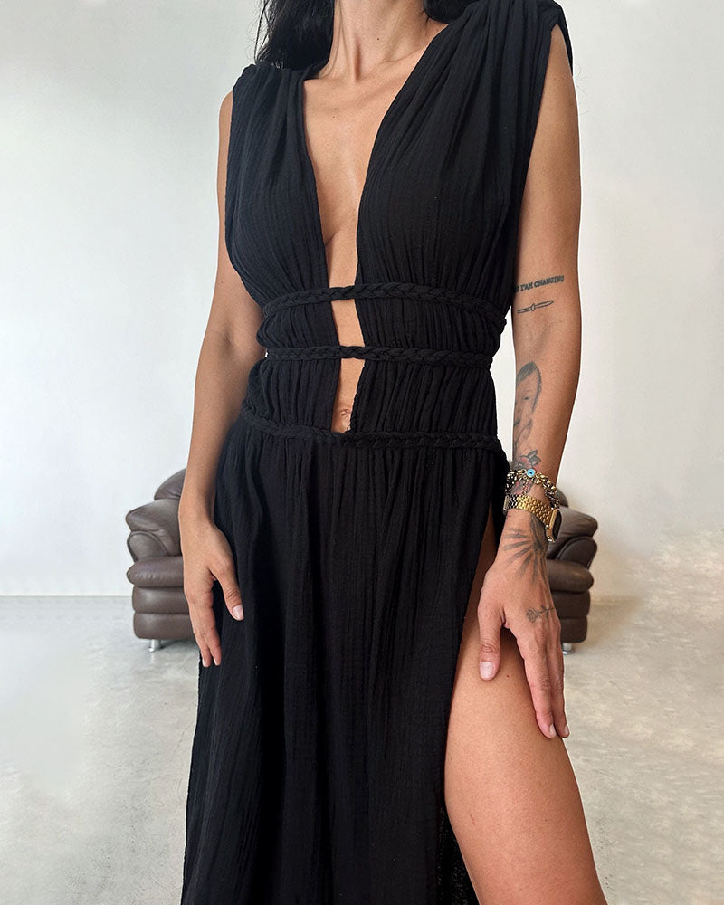 Zoe – Vestido boho con abertura