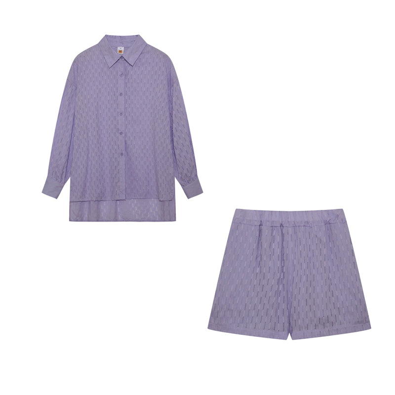 Elizabeth - Conjunto de dos piezas fluido con camisa y pantalones cortos