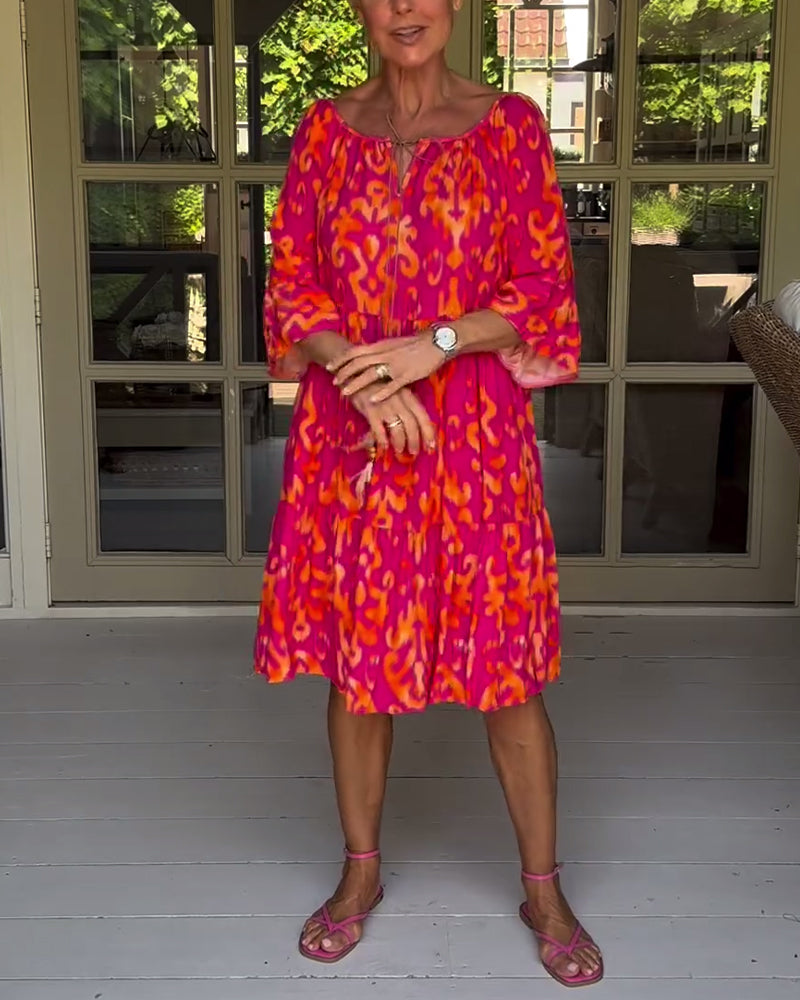 Rita – Vestido boho estampado