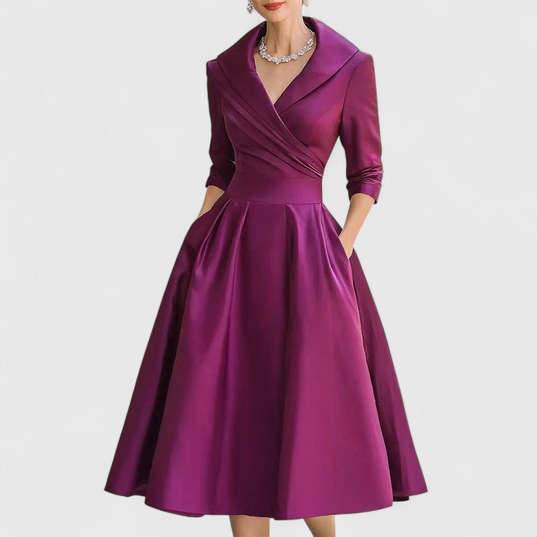 Rosalie | Elegante vestido midi con un ligero brillo