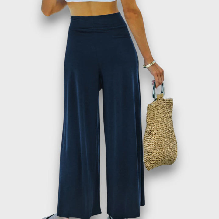 Narella – Pantalones de verano con efecto cruzado y cinturilla para anudar