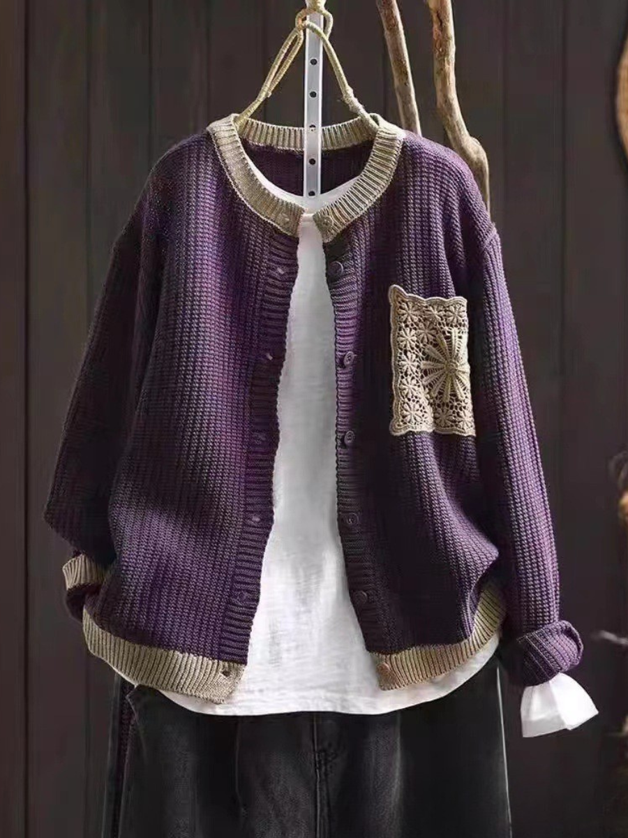 Aveline | Cárdigan de Punto con Detalle Bordado