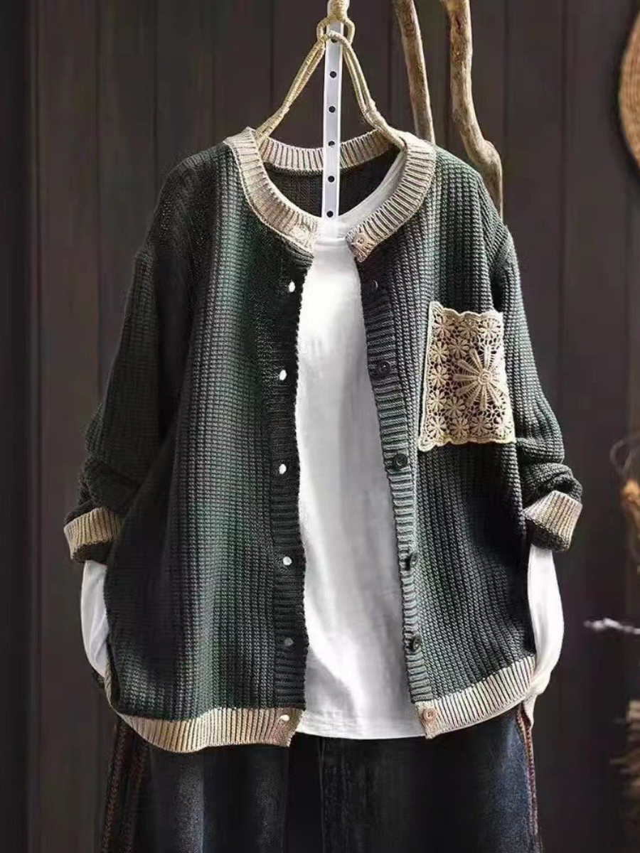 Aveline | Cárdigan de Punto con Detalle Bordado