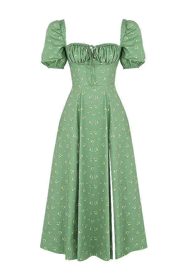 Arianna – Vestido boho con mangas abullonadas