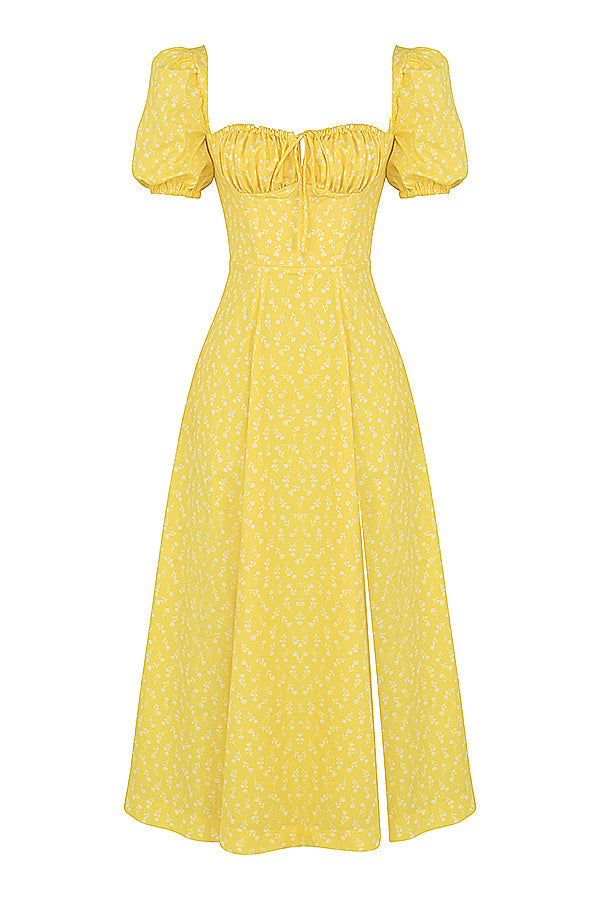 Arianna – Vestido boho con mangas abullonadas