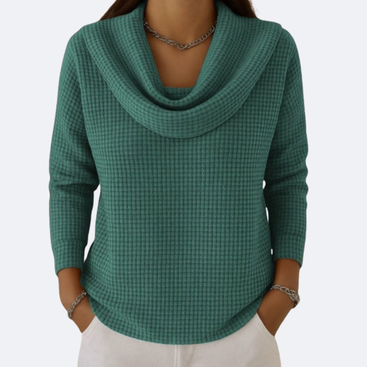 LIVIA - Suéter de Cuello Suave Térmico Efecto Waffle
