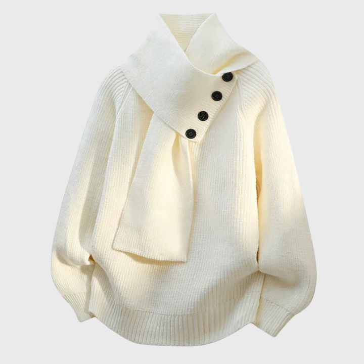 Elisa | Suéter Elegante con Cuello de Bufanda