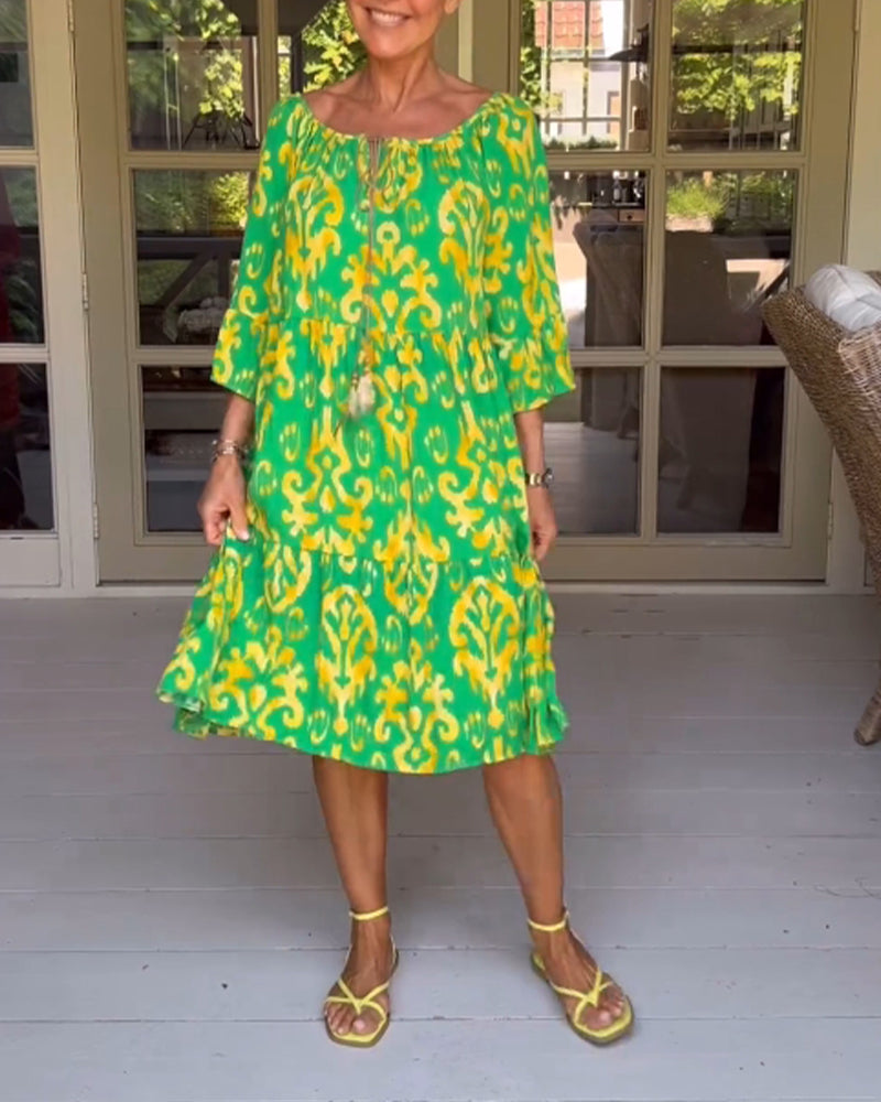 Rita – Vestido boho estampado
