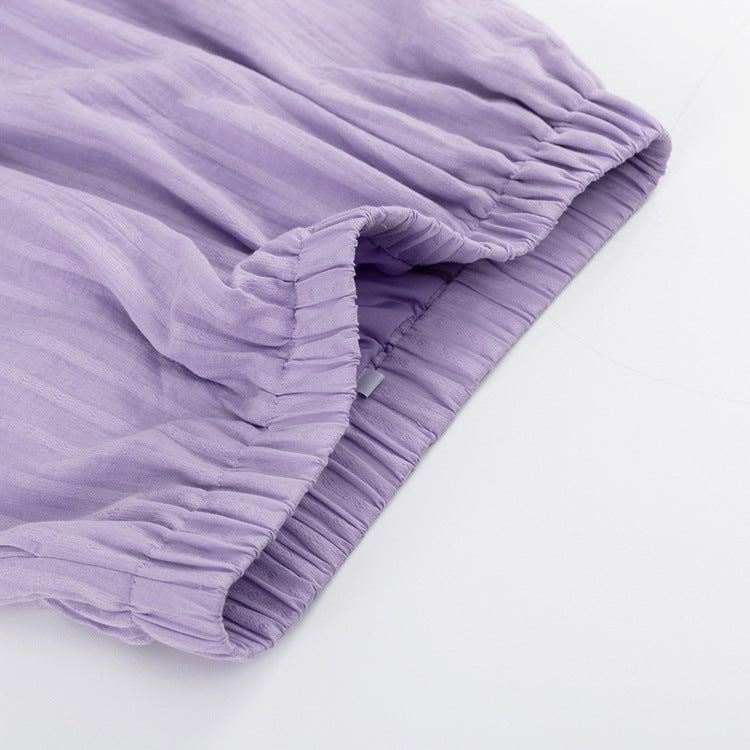 Yselia - Conjunto de dos piezas fluido con camisa y pantalones cortos