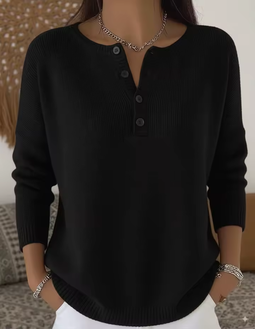 Vera | Suéter Elegante con Escote de Botones