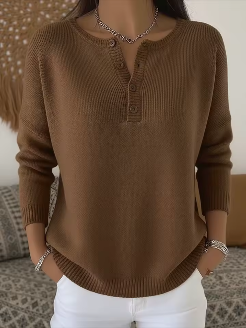 Vera | Suéter Elegante con Escote de Botones