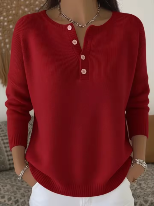 Vera | Suéter Elegante con Escote de Botones