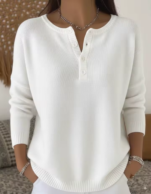 Vera | Suéter Elegante con Escote de Botones