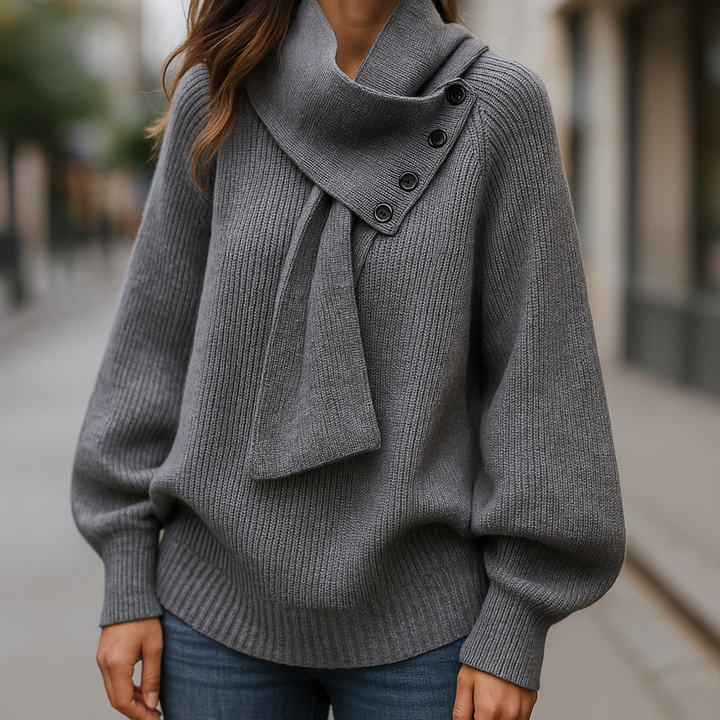 Arielle | Suéter Acogedor con Cuello de Bufanda