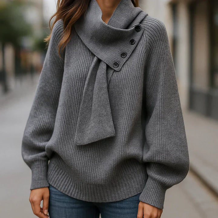 Elisa | Suéter Elegante con Cuello de Bufanda