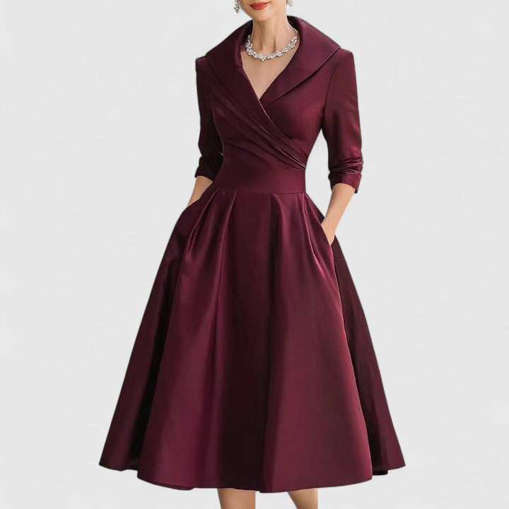 Rosalie | Elegante vestido midi con un ligero brillo
