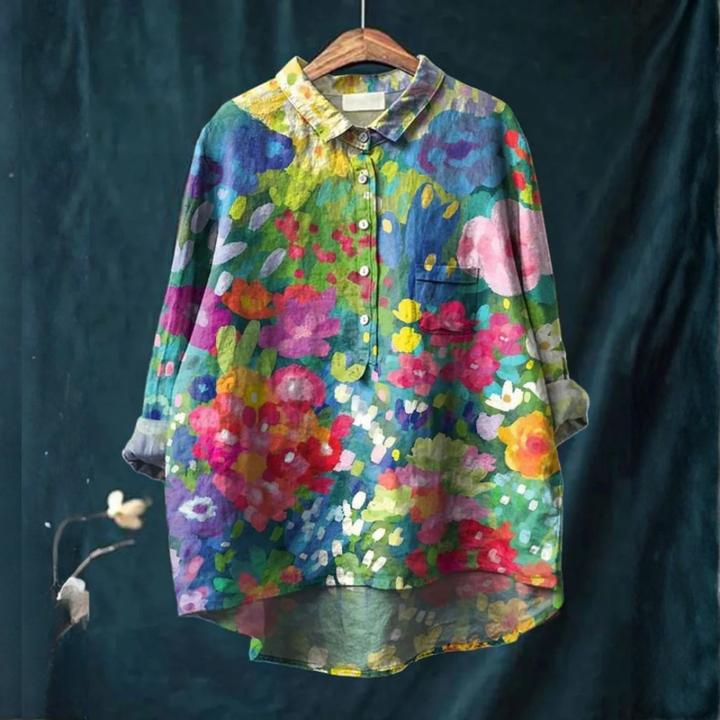 Renata – Camisa de lino con diseño