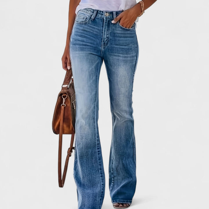 Foxa - Jeans Flare Elasticizados Retro Versátiles Casual