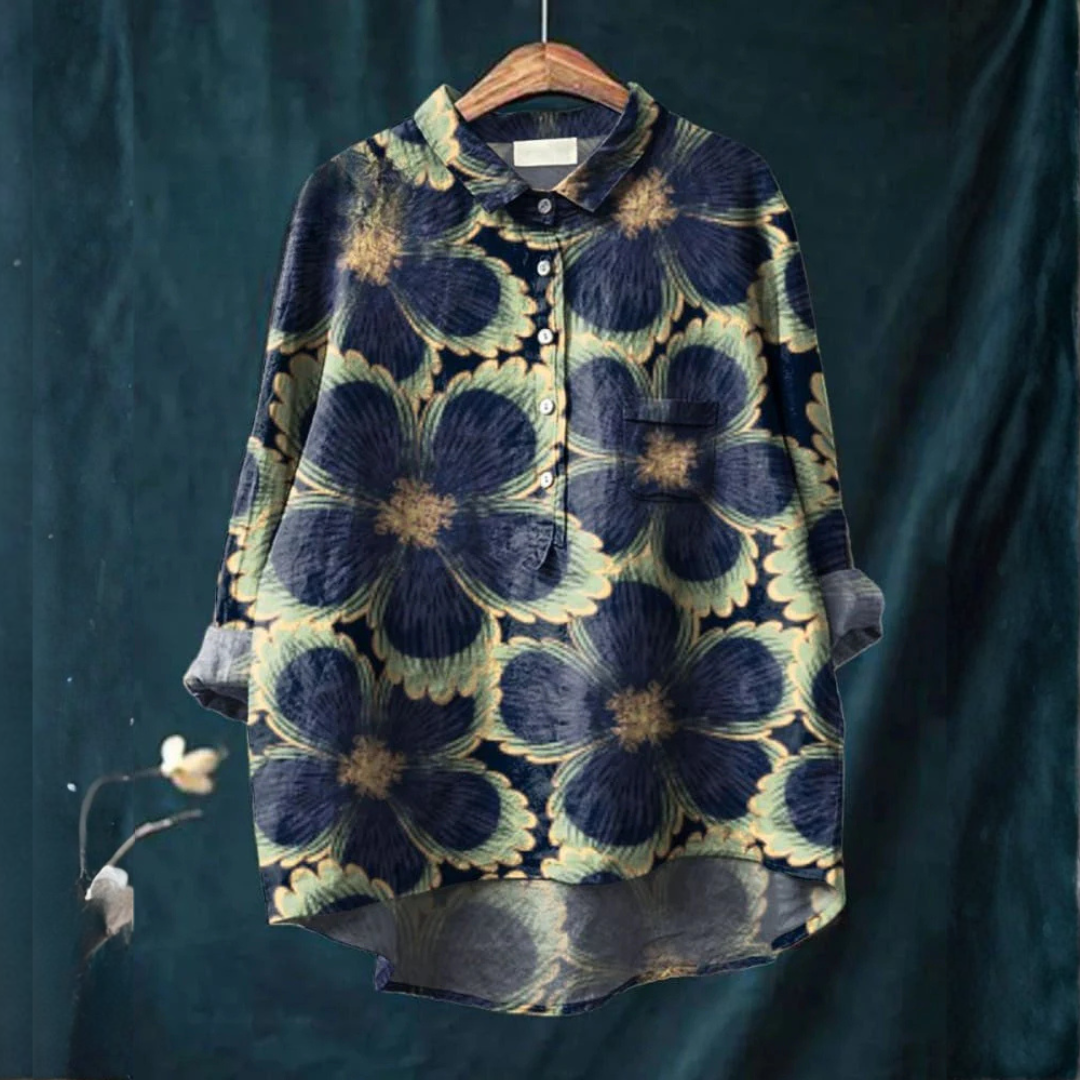 Chiara – Camisa de lino con estampado