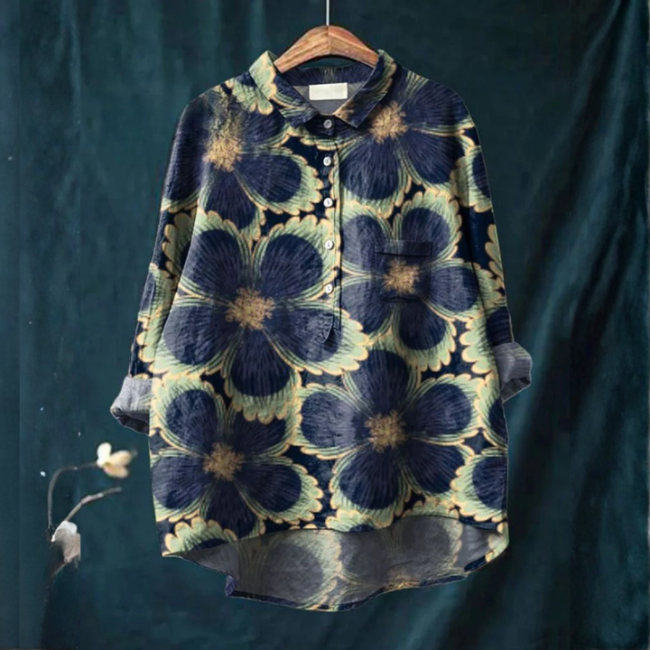 Chiara – Camisa de lino con estampado