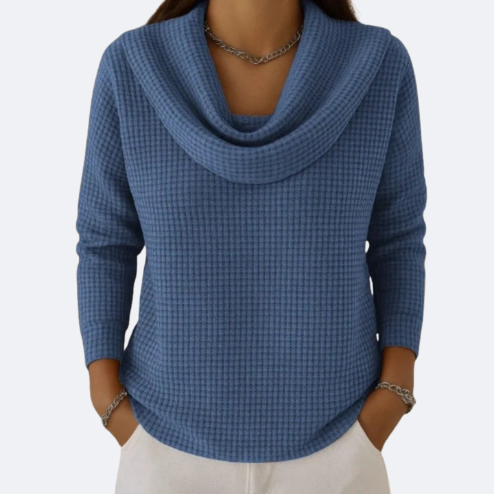 LIVIA - Suéter de Cuello Suave Térmico Efecto Waffle