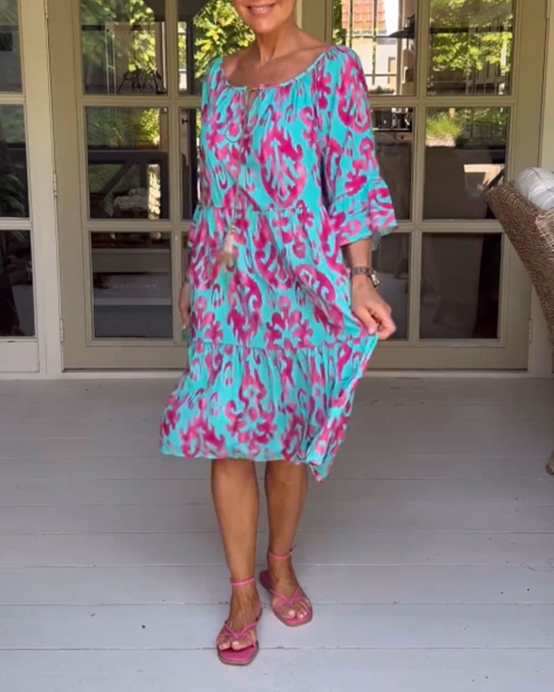 Rita – Vestido boho estampado