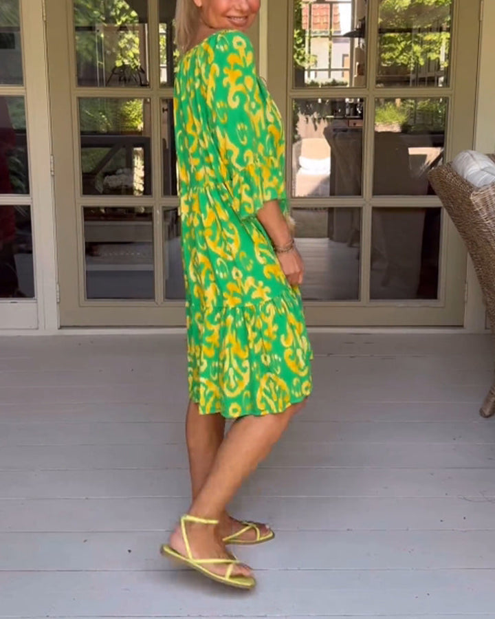 Rita – Vestido boho estampado