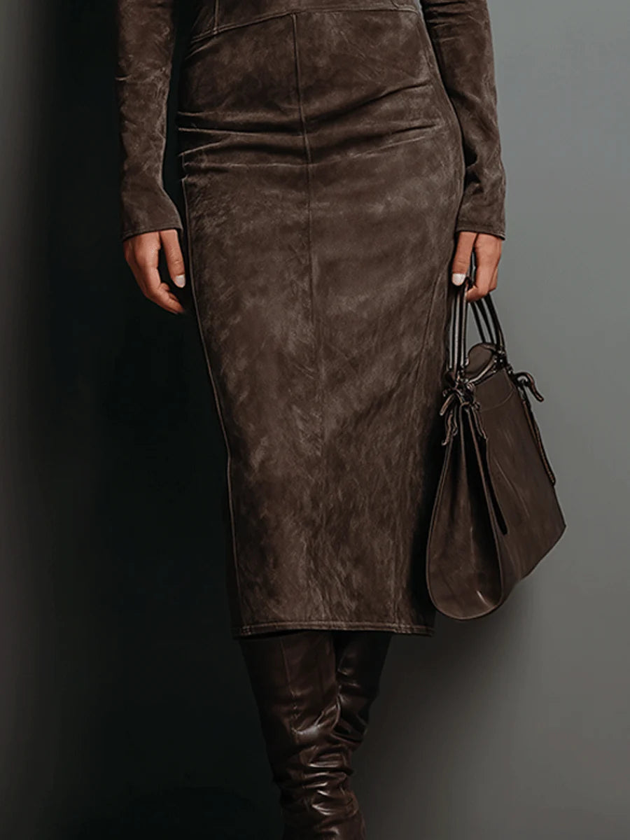 Giada | Vestido midi de ante