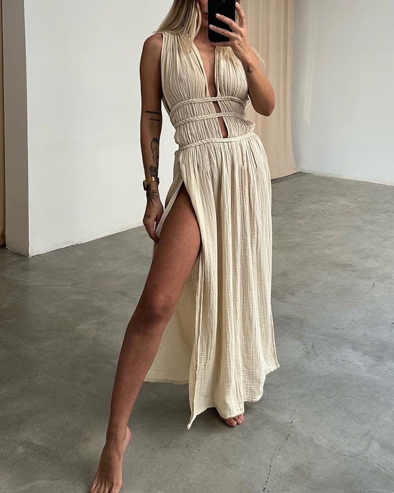 Zoe – Vestido boho con abertura