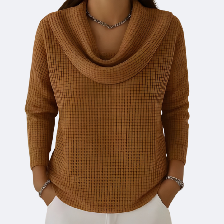 LIVIA - Suéter de Cuello Suave Térmico Efecto Waffle