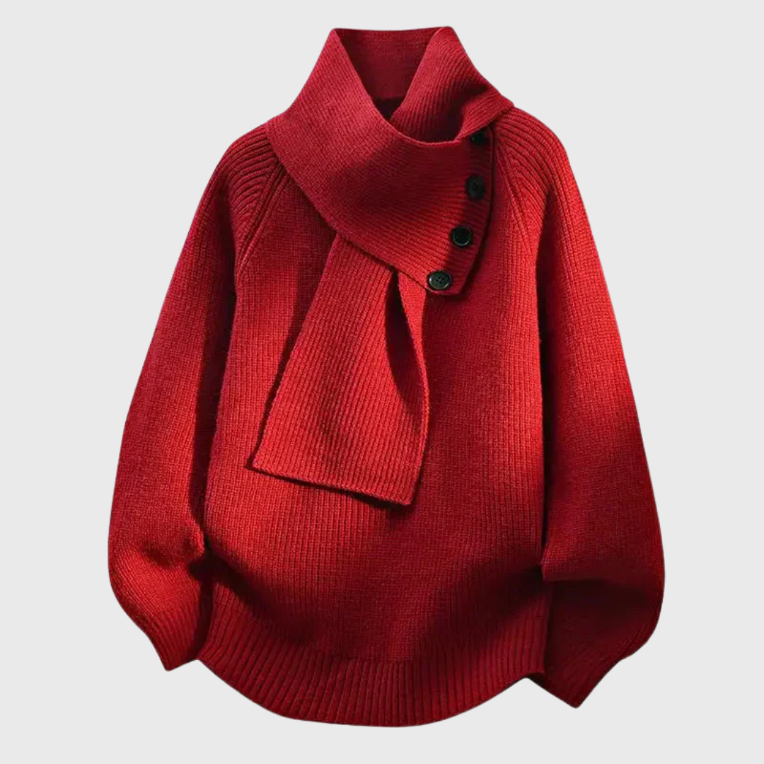 Elisa | Suéter Elegante con Cuello de Bufanda