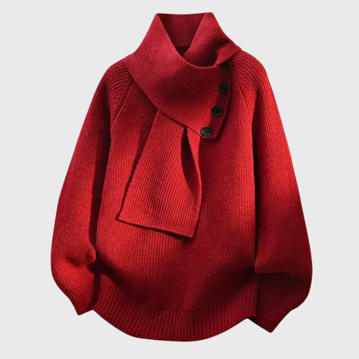 Elisa | Suéter Elegante con Cuello de Bufanda