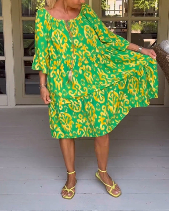 Rita – Vestido boho estampado