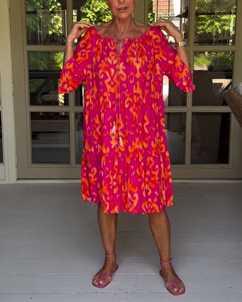 Rita – Vestido boho estampado