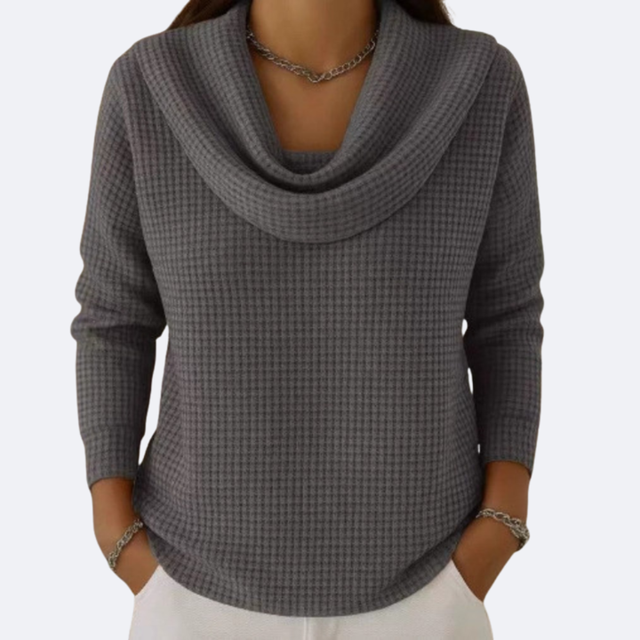 LIVIA - Suéter de Cuello Suave Térmico Efecto Waffle