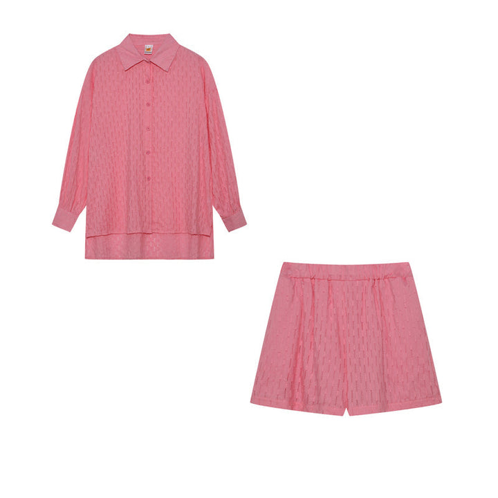 Elizabeth - Conjunto de dos piezas fluido con camisa y pantalones cortos