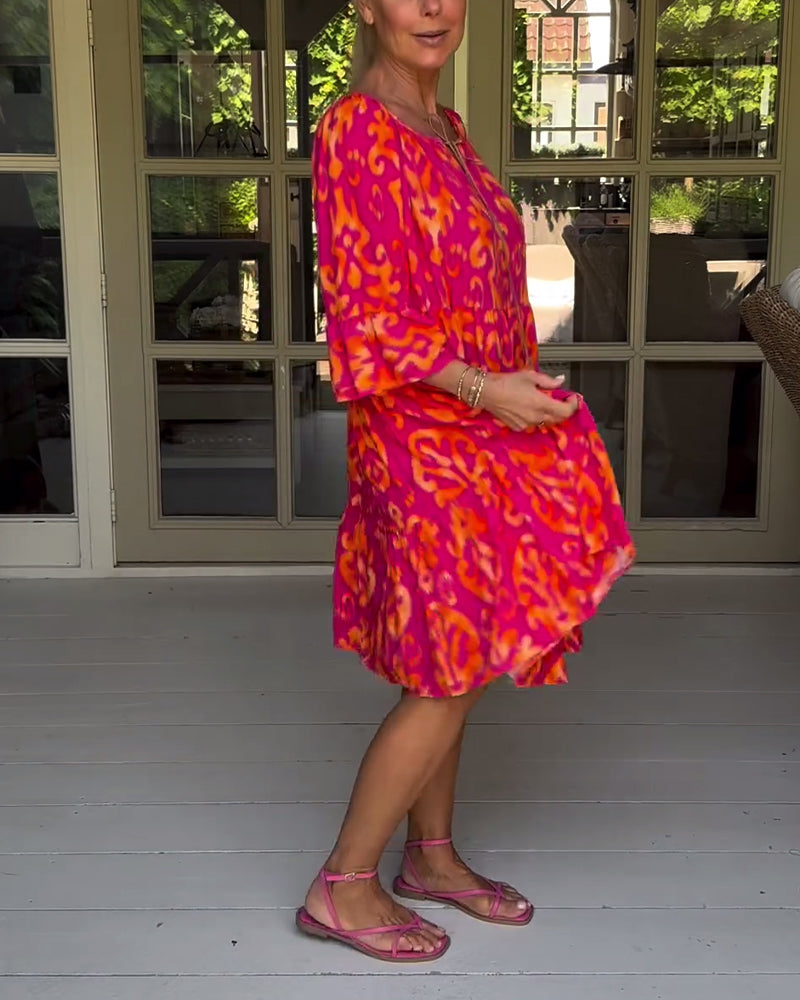 Rita – Vestido boho estampado