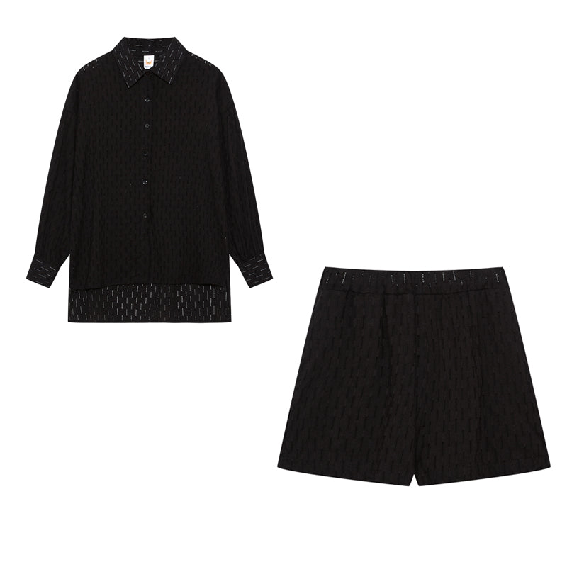 Elizabeth - Conjunto de dos piezas fluido con camisa y pantalones cortos