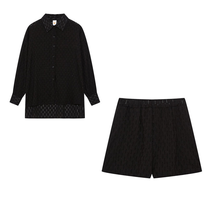 Elizabeth - Conjunto de dos piezas fluido con camisa y pantalones cortos