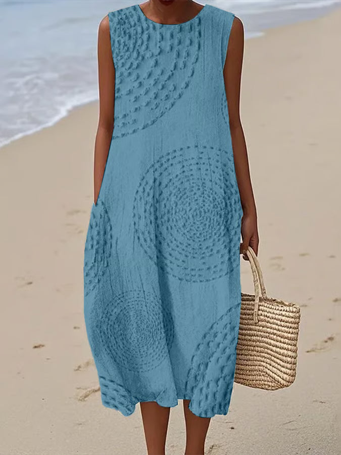 Luciana™ | Vestido de Lino Mediterráneo
