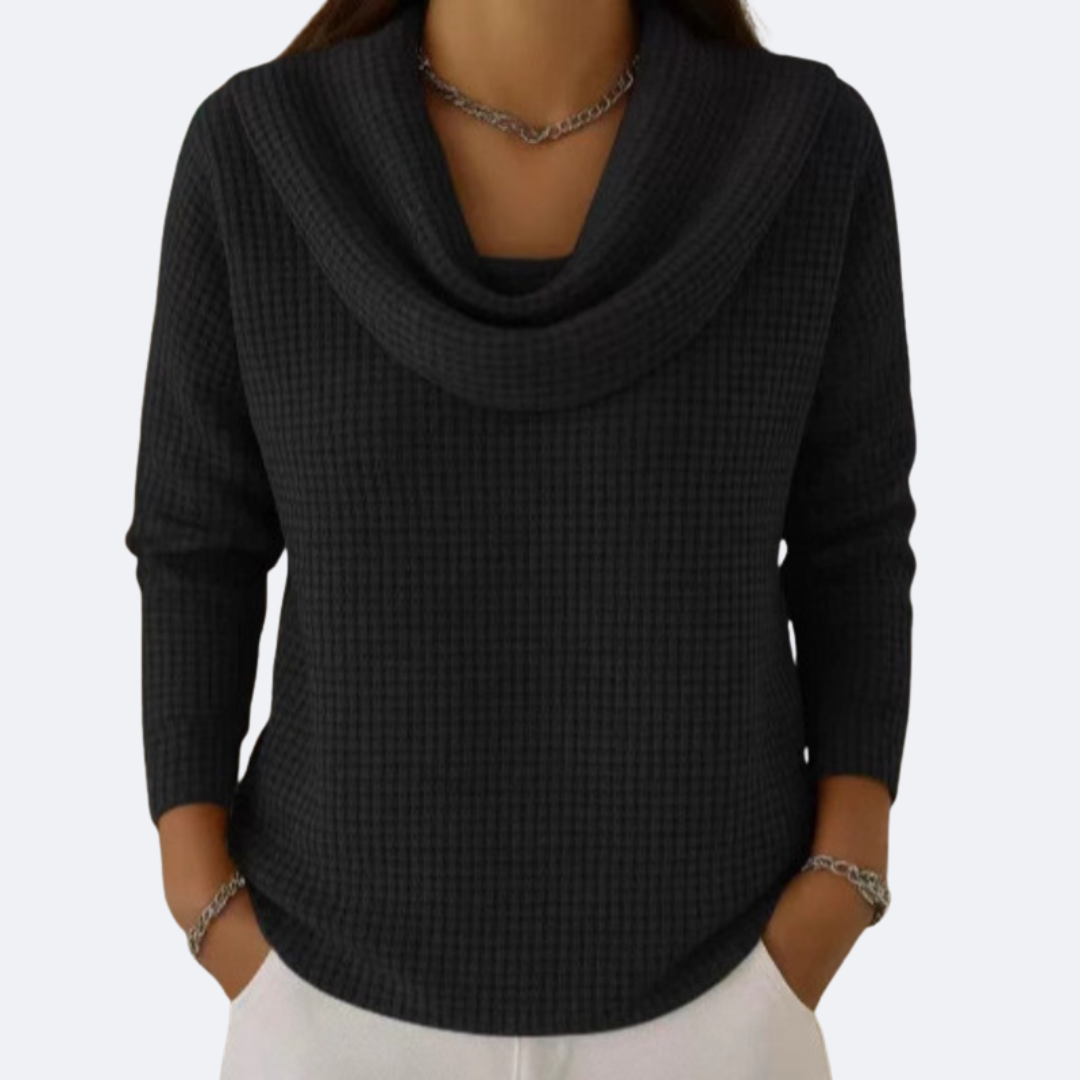LIVIA - Suéter de Cuello Suave Térmico Efecto Waffle