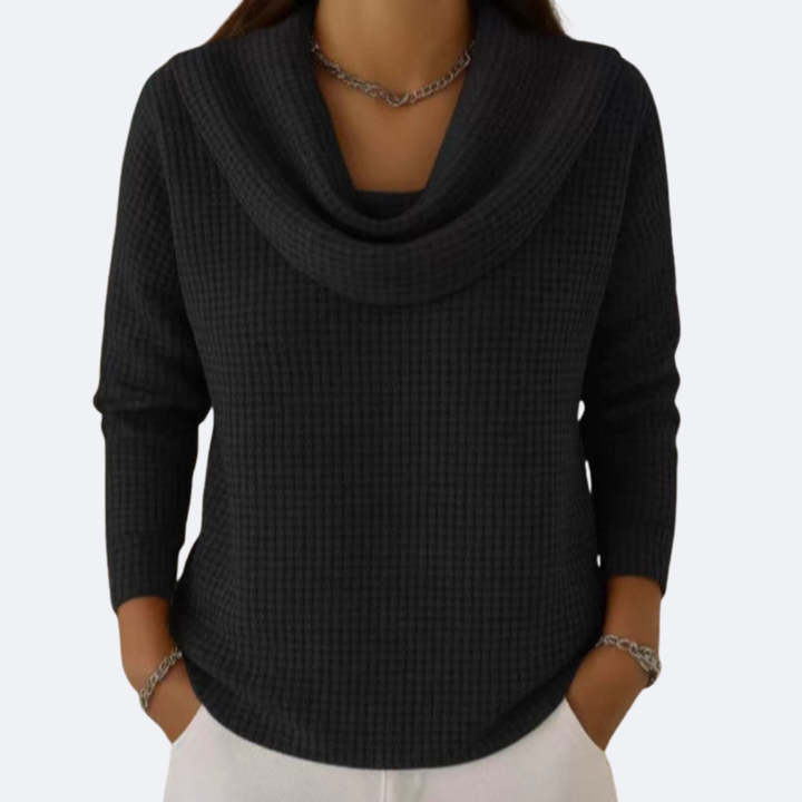 LIVIA - Suéter de Cuello Suave Térmico Efecto Waffle