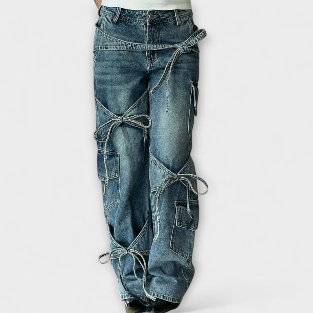 Denara – Jeans largos con elementos de atadura
