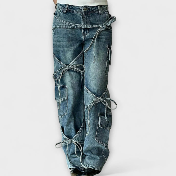 Denara – Jeans largos con elementos de atadura