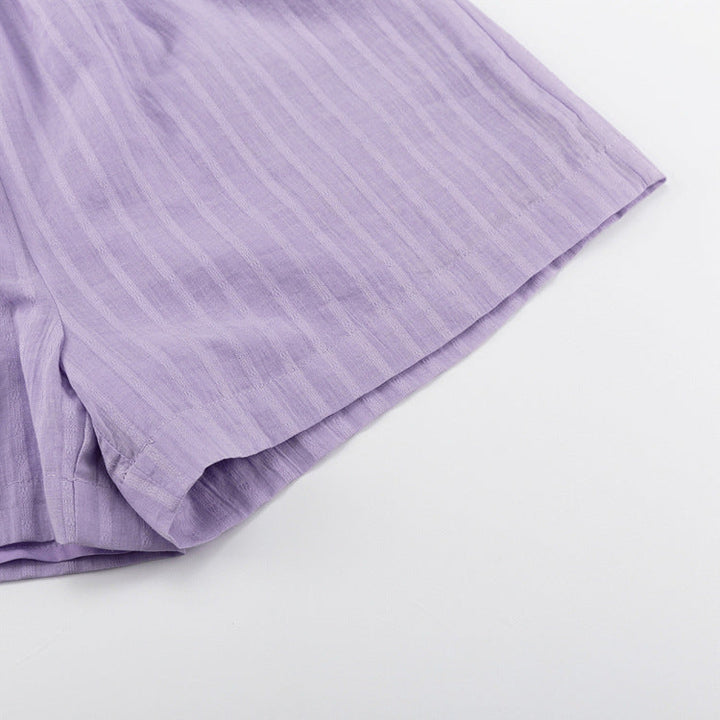 Yselia - Conjunto de dos piezas fluido con camisa y pantalones cortos