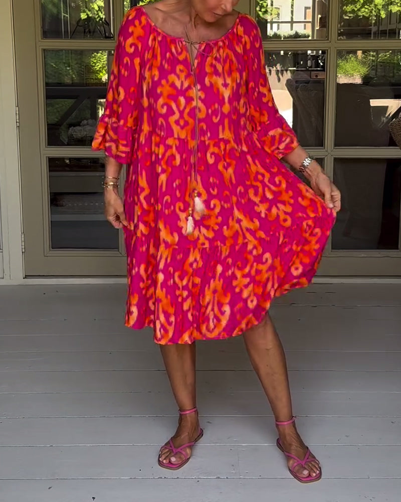 Rita – Vestido boho estampado