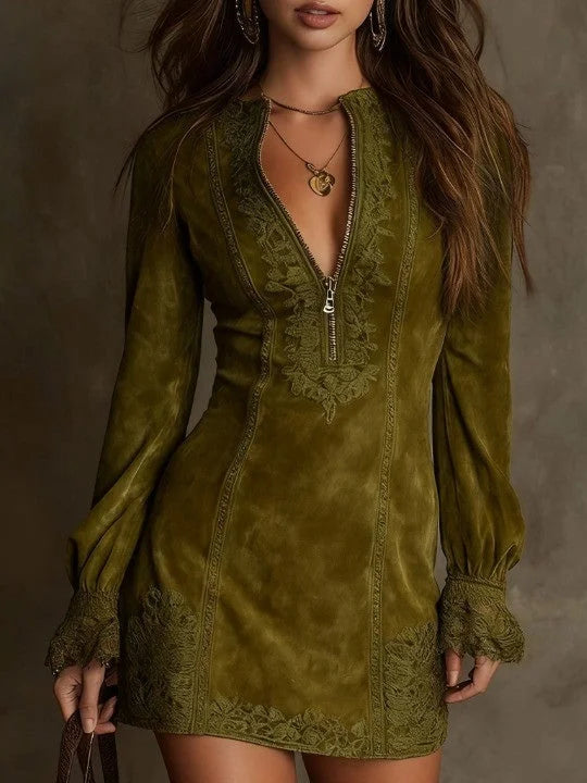 Giulia | Vestido Mini Ante con Encaje