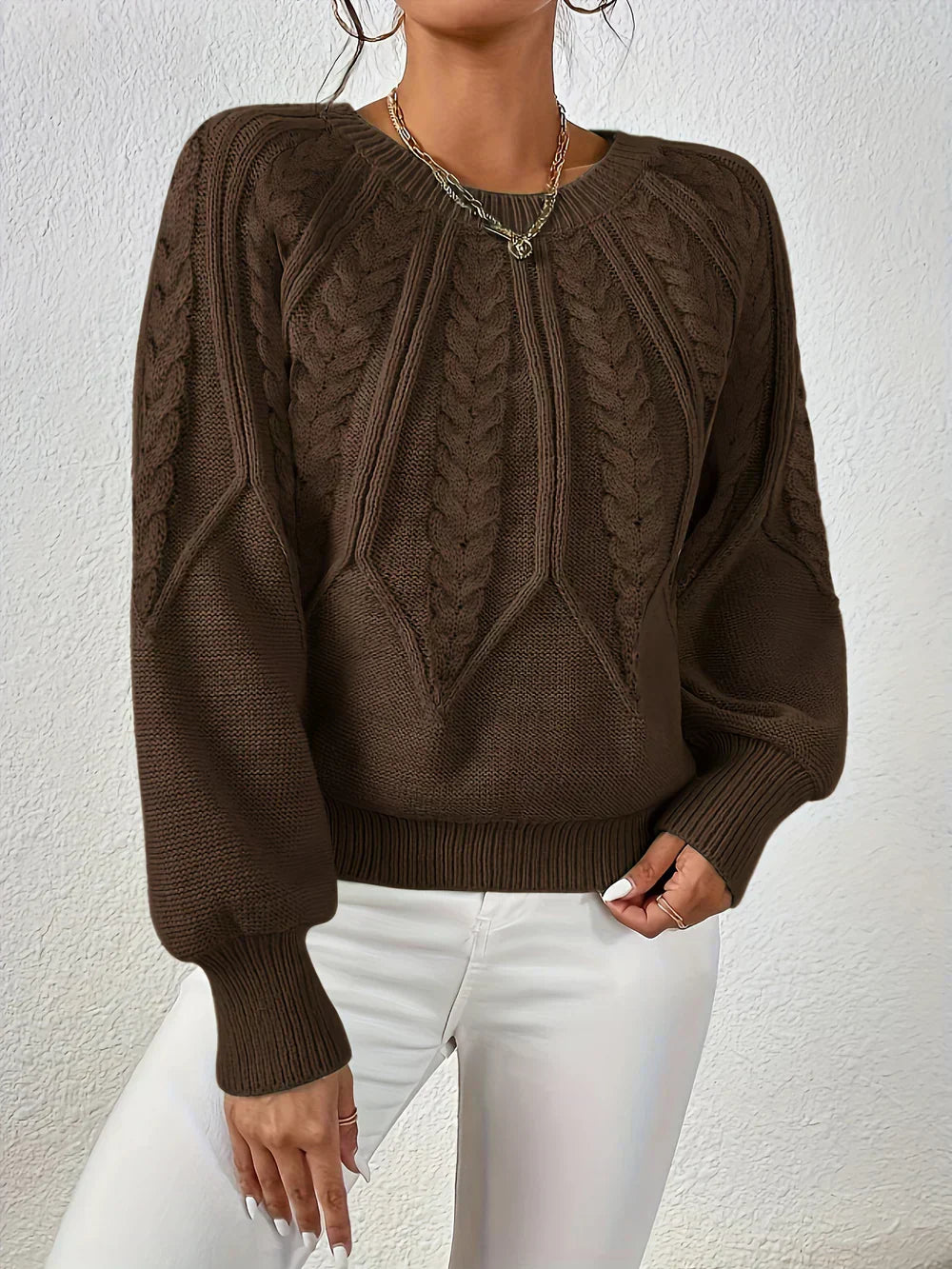 Rita | Jersey Elegante con Motivo Trenzado