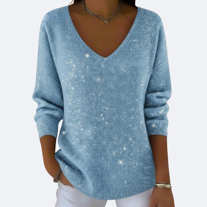 GIULIA - Elegante Suéter V-Neck con Glitter