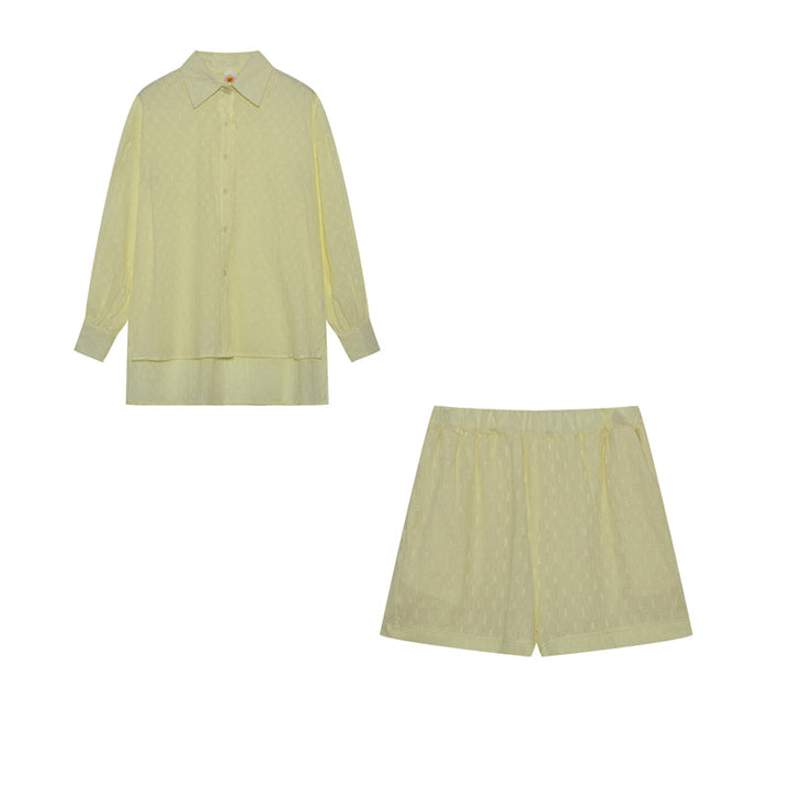 Elizabeth - Conjunto de dos piezas fluido con camisa y pantalones cortos